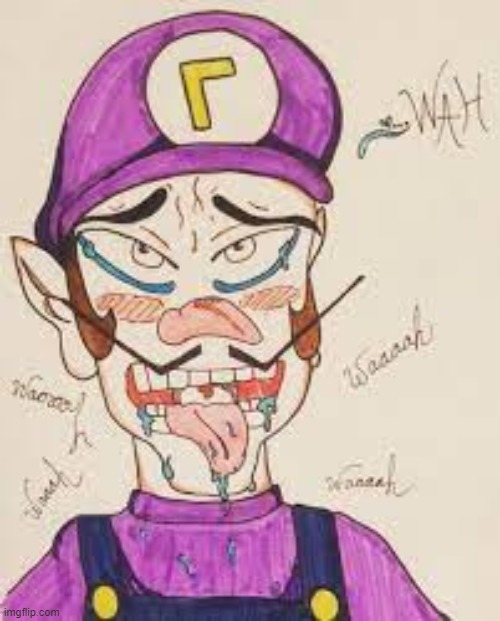 Wahegao | image tagged in waluigi,ahegao,bad puns | made w/ Imgflip meme maker