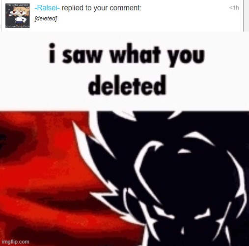 *ultra instinct theme intensifies* | image tagged in i saw what you deleted | made w/ Imgflip meme maker