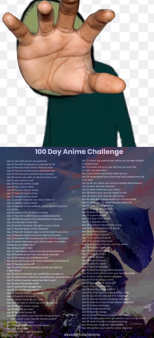 Day 9 | image tagged in 100 day anime challenge | made w/ Imgflip meme maker
