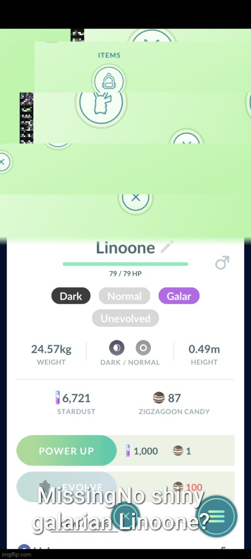 Shiny Galarian Linoone MissingNo hybrid? | image tagged in shiny galarian linoone missingno hybrid | made w/ Imgflip meme maker