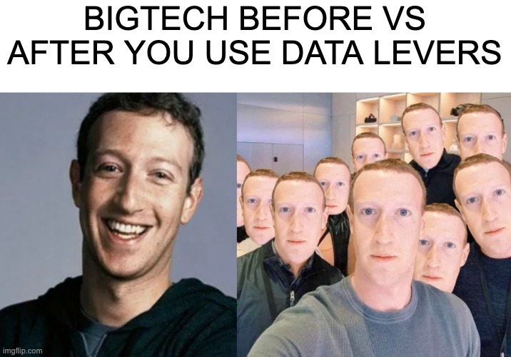 BIGTECH BEFORE VS AFTER YOU USE DATA LEVERS | image tagged in internet | made w/ Imgflip meme maker