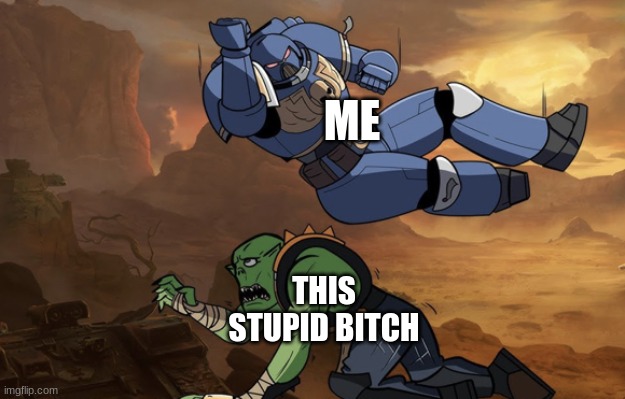 Body slam (40k) | ME THIS STUPID BITCH | image tagged in body slam 40k | made w/ Imgflip meme maker