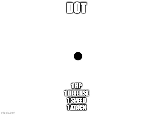 he might be the weakest boss ever to the point that he isn't counted as a boss anymore. | DOT; 1 HP
1 DEFENSE
1 SPEED
1 ATACK | made w/ Imgflip meme maker