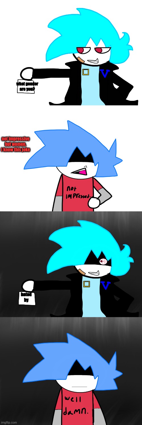 tricked | what gender are you? not impressive but women. i know this joke; hated by | made w/ Imgflip meme maker