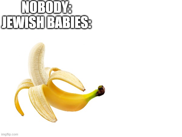NOBODY:
JEWISH BABIES: | image tagged in satire,religion,jews | made w/ Imgflip meme maker