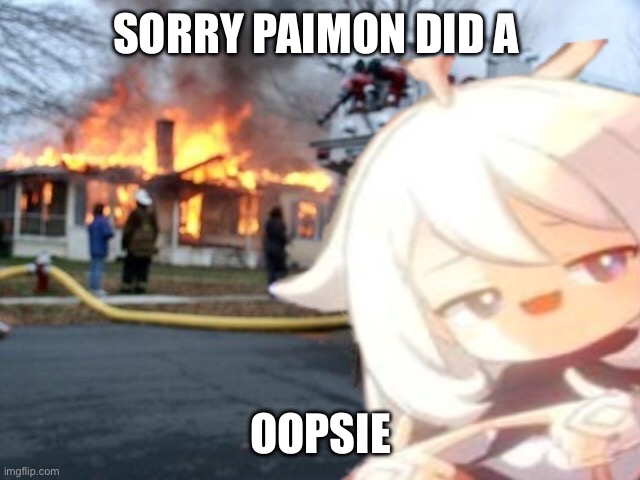 Five people were killed | SORRY PAIMON DID A; OOPSIE | image tagged in paimon burn | made w/ Imgflip meme maker