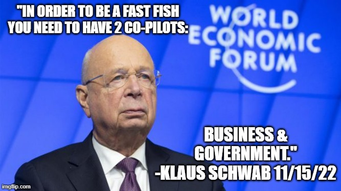 BLACK MARLIN: Old Man & The Sea 80mph; or Marxist Barracuda? | "IN ORDER TO BE A FAST FISH
YOU NEED TO HAVE 2 CO-PILOTS:; BUSINESS &
GOVERNMENT."
-KLAUS SCHWAB 11/15/22 | image tagged in klaus schwab wef blue banner | made w/ Imgflip meme maker
