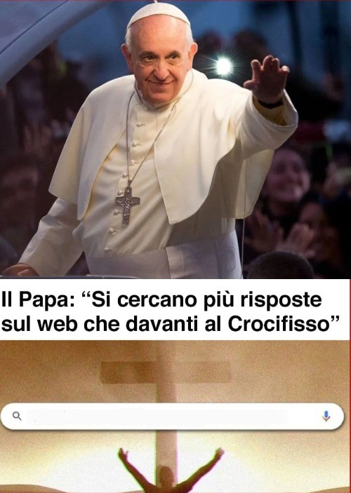 Papa web o crocifisso Blank Meme Template