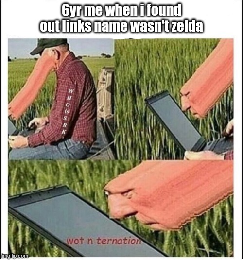 The most confusing day of my life |  6yr me when i found out links name wasn't zelda | image tagged in legend of zelda,lol,funny,gaming,fun,wot in tarnation | made w/ Imgflip meme maker