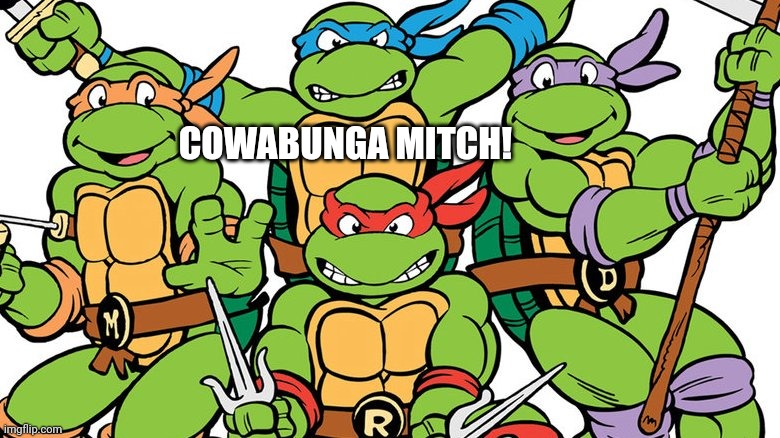 Teenage Mutant Ninja Turtles | COWABUNGA MITCH! | image tagged in teenage mutant ninja turtles | made w/ Imgflip meme maker