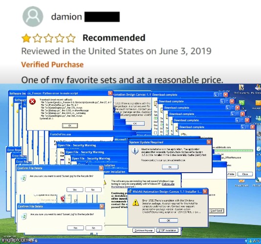 Why is the review one star...? what | image tagged in windows crash,cursed image | made w/ Imgflip meme maker