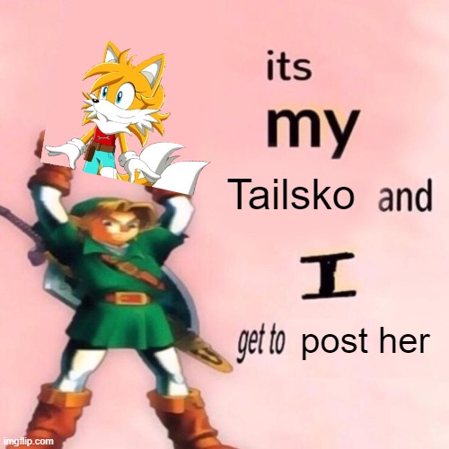 Terrible low-effort meme | Tailsko; post her | image tagged in it's my ___ and i get to ____ | made w/ Imgflip meme maker