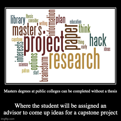 Non-Thesis Masters | image tagged in demotivationals,college | made w/ Imgflip demotivational maker