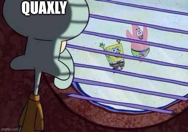 Squidward window | QUAXLY | image tagged in squidward window | made w/ Imgflip meme maker