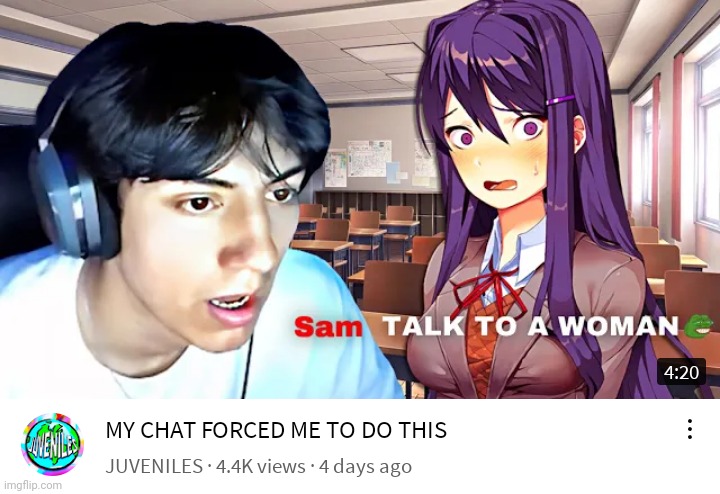 His chat forced him to do this? | made w/ Imgflip meme maker