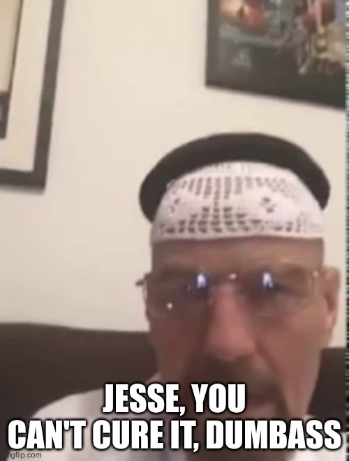 Halal Walter white | JESSE, YOU CAN'T CURE IT, DUMBASS | image tagged in halal walter white | made w/ Imgflip meme maker