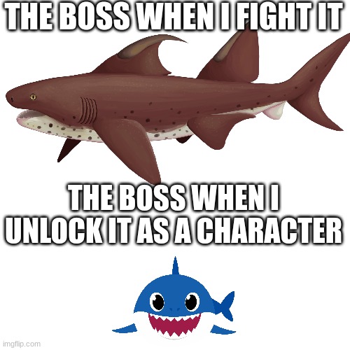 TRUE | THE BOSS WHEN I FIGHT IT; THE BOSS WHEN I UNLOCK IT AS A CHARACTER | image tagged in video games,stuff | made w/ Imgflip meme maker