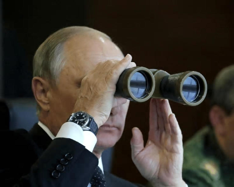 Vladimir Putin binoculars Blank Meme Template