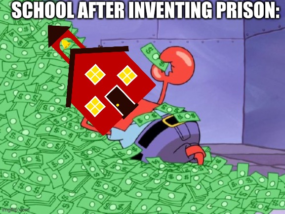 School is prison | SCHOOL AFTER INVENTING PRISON: | image tagged in high school | made w/ Imgflip meme maker