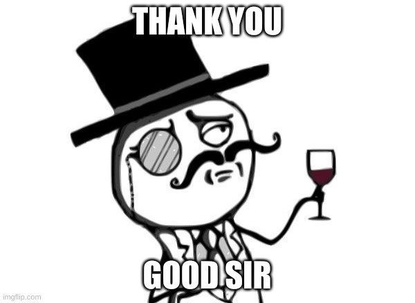 Like a Sir | THANK YOU GOOD SIR | image tagged in like a sir | made w/ Imgflip meme maker