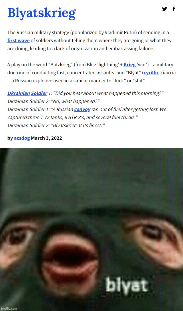 Nominated For Urban Dictionary Word Of The Year Blyatskrieg Imgflip
