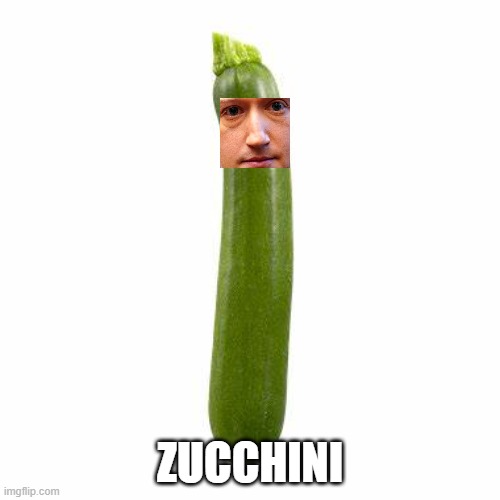 Zucchini | ZUCCHINI | image tagged in mark zuckerberg,zuckerberg,funny,shitpost,memes | made w/ Imgflip meme maker