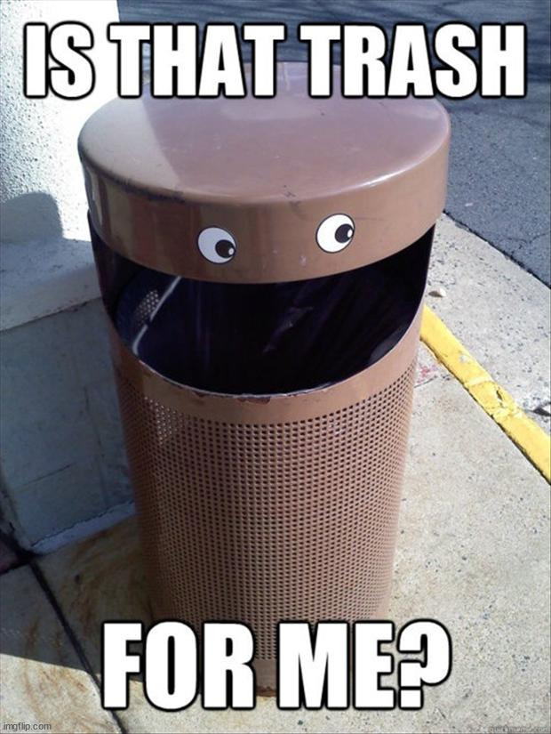 image tagged in trash,look at me | made w/ Imgflip meme maker