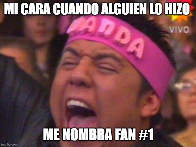 Fan de Wanda | MI CARA CUANDO ALGUIEN LO HIZO; ME NOMBRA FAN #1 | image tagged in fan de wanda | made w/ Imgflip meme maker