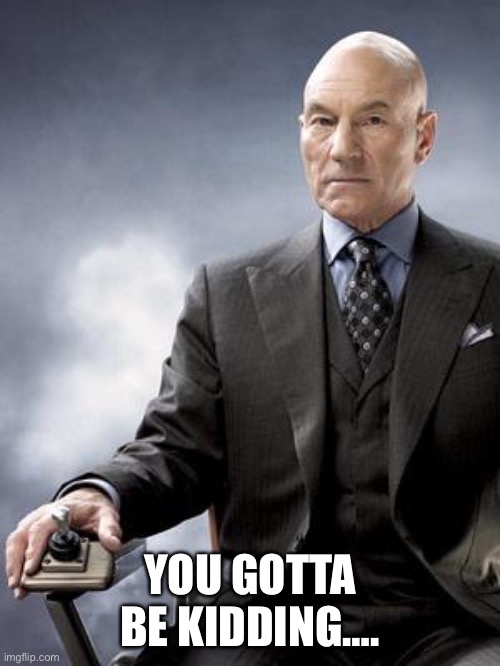 Professor X does not approve | YOU GOTTA BE KIDDING…. | image tagged in professor x does not approve | made w/ Imgflip meme maker