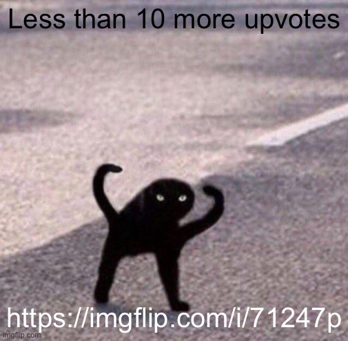 Cursed cat temp | Less than 10 more upvotes; https://imgflip.com/i/71247p | image tagged in cursed cat temp | made w/ Imgflip meme maker