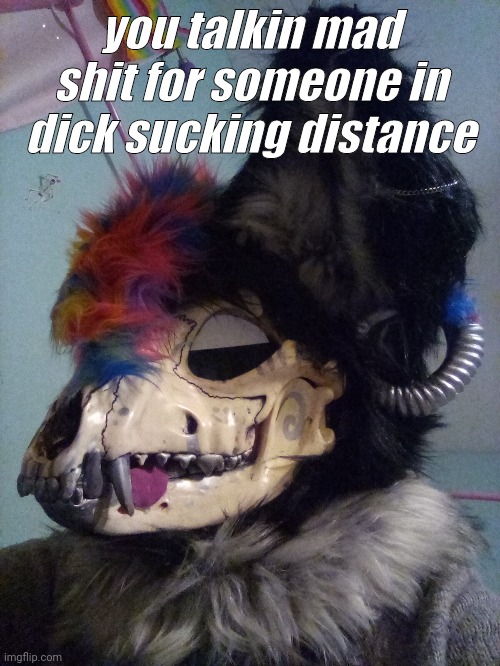 NYEHEHE(ZiZ Note: Fr fr) | you talkin mad shit for someone in dick sucking distance | made w/ Imgflip meme maker