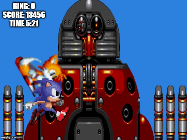 rate it 1/10 | RING: 0
SCORE: 13456
TIME 5:21 | image tagged in sonic the hedgehog | made w/ Imgflip meme maker