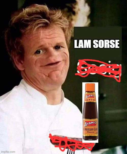 Lam Sorse | LAM SORSE | image tagged in chef gordon ramsay,sosig | made w/ Imgflip meme maker