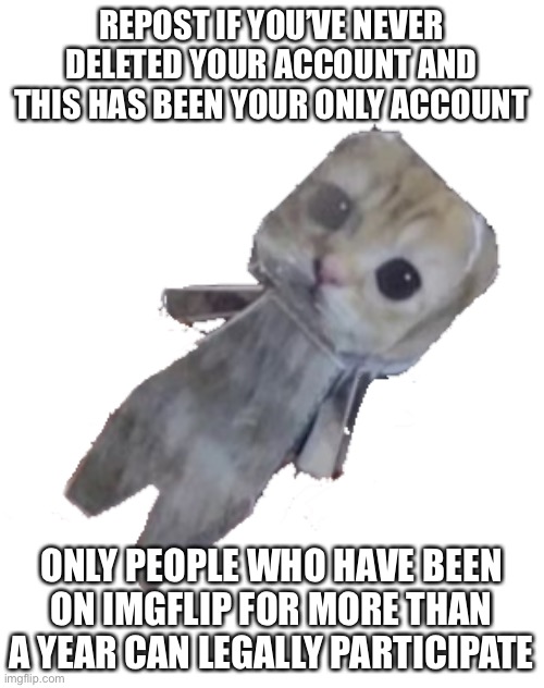 Anyone else can too ig- but I’m only counting people who have been here for more than a year and never deleted | REPOST IF YOU’VE NEVER DELETED YOUR ACCOUNT AND THIS HAS BEEN YOUR ONLY ACCOUNT; ONLY PEOPLE WHO HAVE BEEN ON IMGFLIP FOR MORE THAN A YEAR CAN LEGALLY PARTICIPATE | image tagged in pablo | made w/ Imgflip meme maker