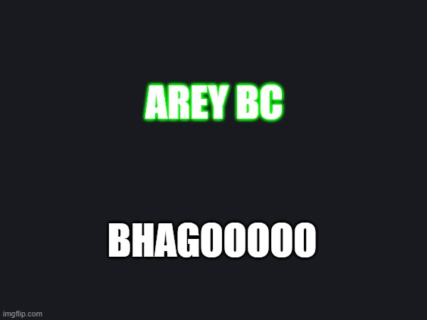 Bhagooo | AREY BC; BHAGOOOOO | image tagged in funny memes,text | made w/ Imgflip meme maker