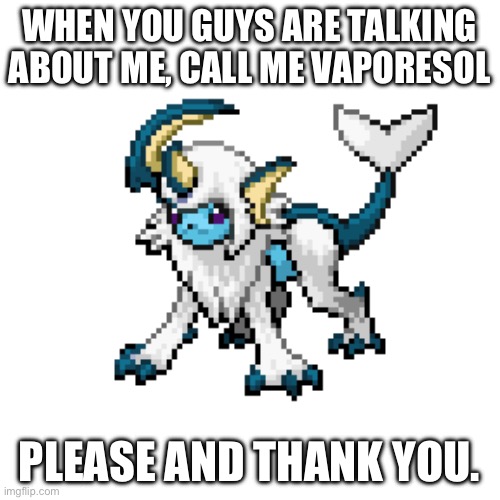 :) | WHEN YOU GUYS ARE TALKING ABOUT ME, CALL ME VAPORESOL; PLEASE AND THANK YOU. | image tagged in vaporesol | made w/ Imgflip meme maker