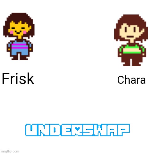I made chara and frisk idk who made the logo :p | Frisk; Chara | image tagged in undertale,art,undertale chara | made w/ Imgflip meme maker