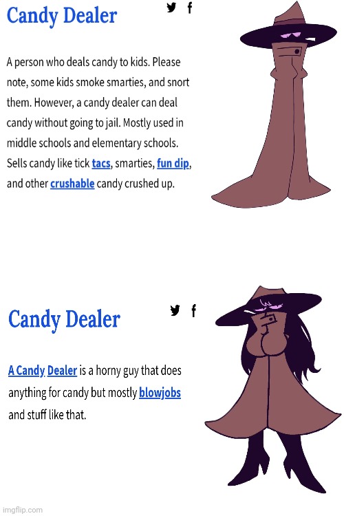 Candy dealer | image tagged in rule 34,spooky month,urban dictionary,horny,candy | made w/ Imgflip meme maker