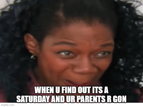 Free Time | WHEN U FIND OUT ITS A SATURDAY AND UR PARENTS R GON | image tagged in funny | made w/ Imgflip meme maker