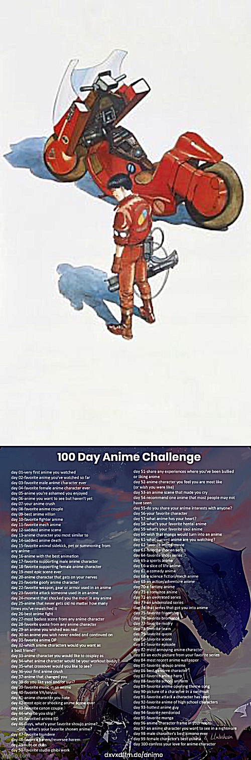 Day 68(back after a month | image tagged in 100 day anime challenge | made w/ Imgflip meme maker