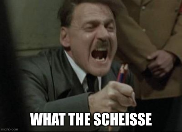 Angry Hitler Untergang Pencils | WHAT THE SCHEISSE | image tagged in angry hitler untergang pencils | made w/ Imgflip meme maker