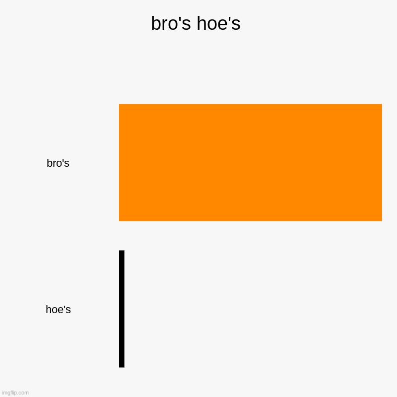 bro's all day | bro's hoe's | bro's, hoe's | image tagged in charts,bar charts | made w/ Imgflip chart maker