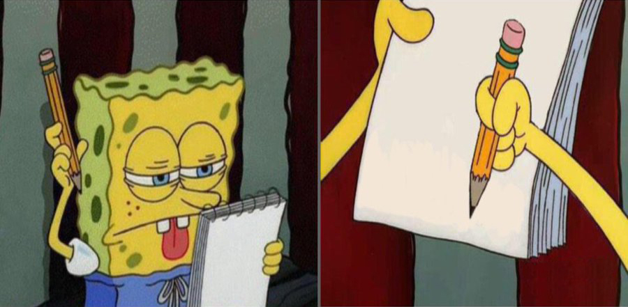 Spongebob taking notes Blank Meme Template