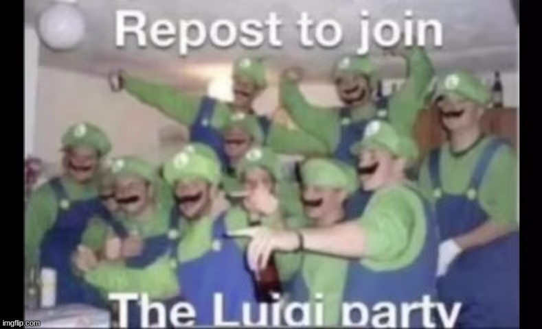 Luigi Party | image tagged in luigi | made w/ Imgflip meme maker