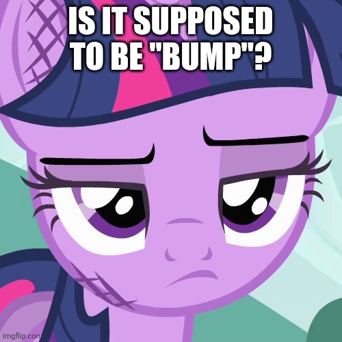 IS IT SUPPOSED TO BE "BUMP"? | made w/ Imgflip meme maker