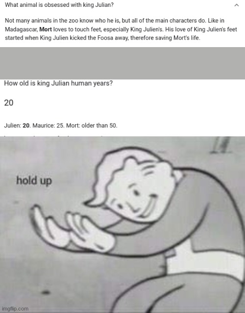 WAIT A DAMN MINUTE | image tagged in fallout hold up,pedophile,madagascar | made w/ Imgflip meme maker