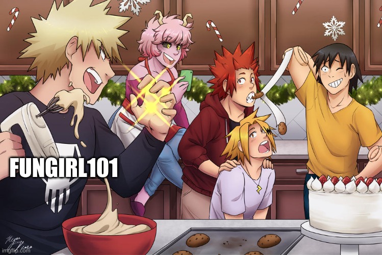 more christmas bakusquad | FUNGIRL101 | image tagged in mha,bakusquad | made w/ Imgflip meme maker