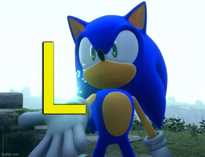 Sonic gives you an L Blank Meme Template