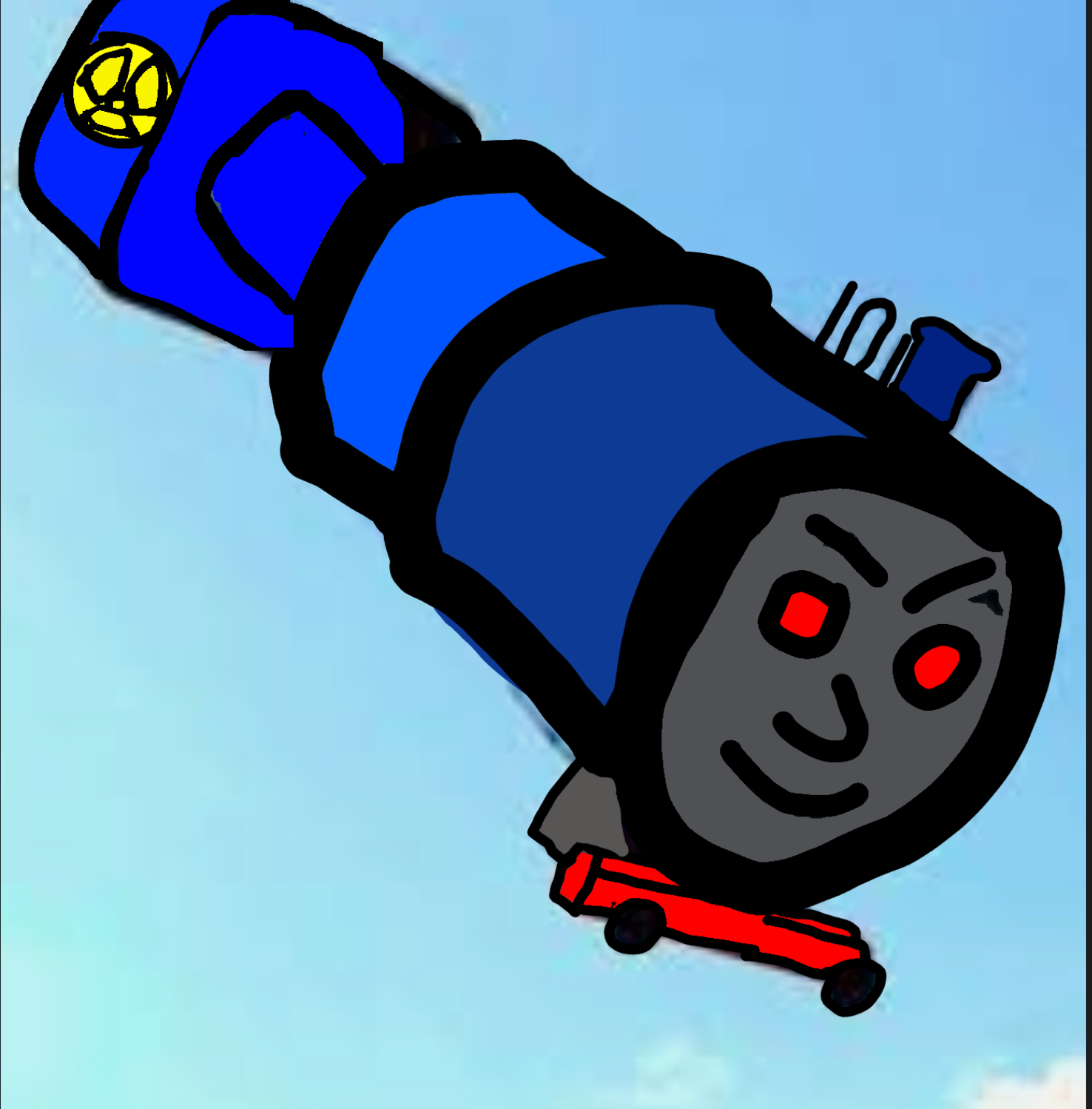 High Quality Cartoon Thomas the thermo nuclear bomb Blank Meme Template