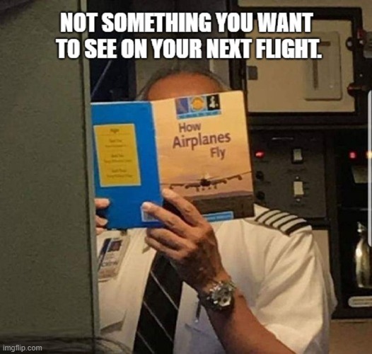 "I hope I get it right this time." —your pilot | image tagged in vince vance,how to,books,flying,for dummies book,memes | made w/ Imgflip meme maker